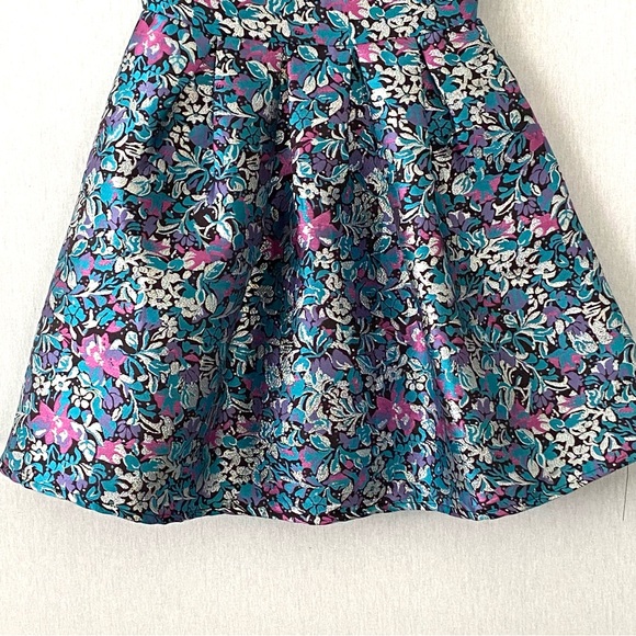 Girls Floral Metallic Party Dress Size 10 - Picture 3 of 8